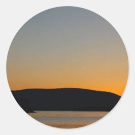 Het Silhouet van de berg Ronde Sticker