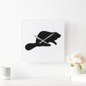 Het Silhouet van de bever Vierkante Klok (Huis)