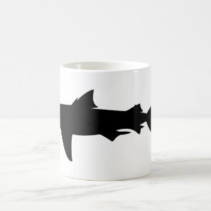 Het silhouet van de haai koffiemok