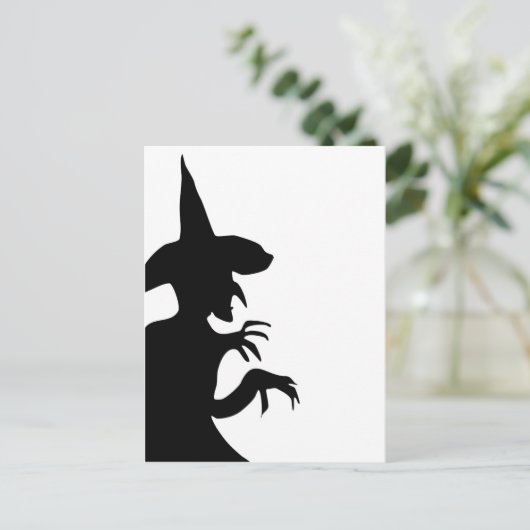 Het Silhouet van de heks Briefkaart (Staand voorkant)