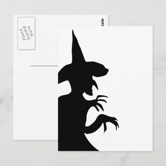 Het Silhouet van de heks Briefkaart (Voorkant / Achterkant)