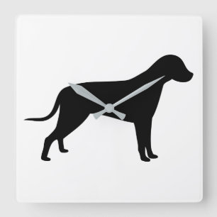 Het Silhouet van de hond Vierkante Klok