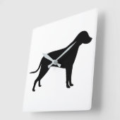 Het Silhouet van de hond Vierkante Klok (Hoek)