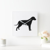 Het Silhouet van de hond Vierkante Klok (Huis)