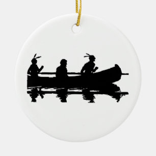 Het Silhouet van de kano Keramisch Ornament