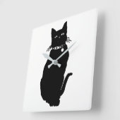 Het Silhouet van de kat Vierkante Klok (Hoek)