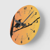 Het Silhouet van de merel Ronde Klok (Hoek)