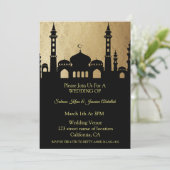 Het silhouet van de moskee bruiloft uitnodiging (Staand voorkant)