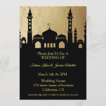 Het silhouet van de moskee bruiloft uitnodiging