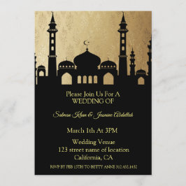 Het silhouet van de moskee bruiloft uitnodiging