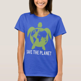 Het silhouet van de planeet schildpad t-shirt