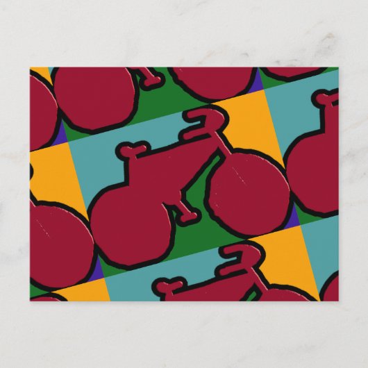 het silhouet van de rode pop briefkaart (Voorkant)