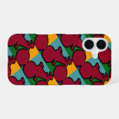 het silhouet van de rode pop iPhone 16 hoesje (Achterkant horizontaal)