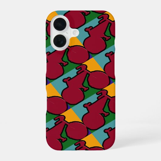 het silhouet van de rode pop iPhone 16 hoesje (Achterkant)