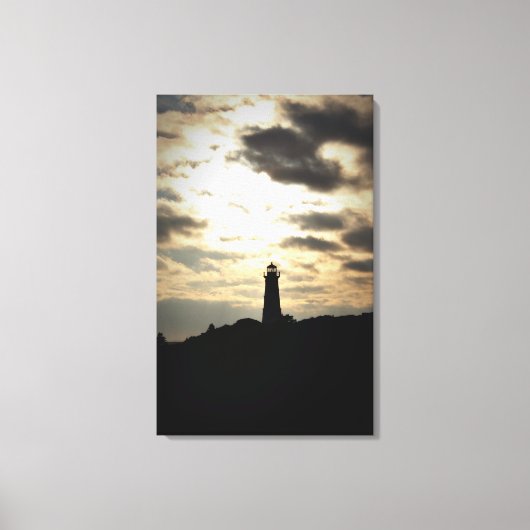 Het Silhouet van de vuurtoren Canvas Afdruk (Voorkant)