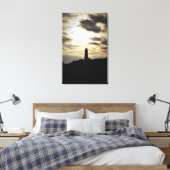 Het Silhouet van de vuurtoren Canvas Afdruk (Insitu (Slaapkamer))