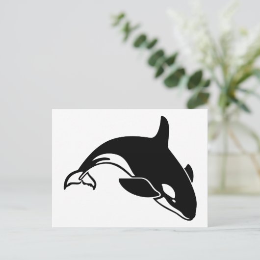 Het Silhouet van de walvis Briefkaart (Staand voorkant)