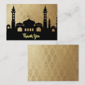 Het Silhouet van een moskee-bedankt-kaart Notitiekaartje (Voorkant / Achterkant)
