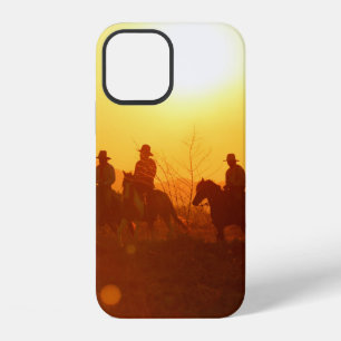 Het silhouet van een ruiter in cowboy-outfit kostu iPhone 12 hoesje