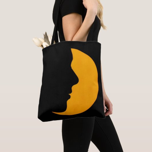 Het silhouet van het gezicht van een vrouw. tote bag (Dichtbij)