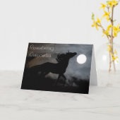 Het Silhouet van het paard in de Mist Kaart (Gele Bloem)