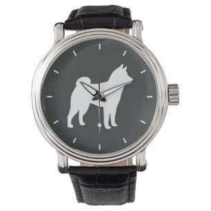 Het Silhouet van Inu van Shiba Horloge