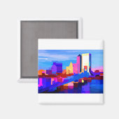 Het silhouet van Jacksonville Florida in de binnen Magneet (Voorkant / Achterkant)