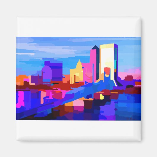 Het silhouet van Jacksonville Florida in de binnen Magneet (Voorkant)