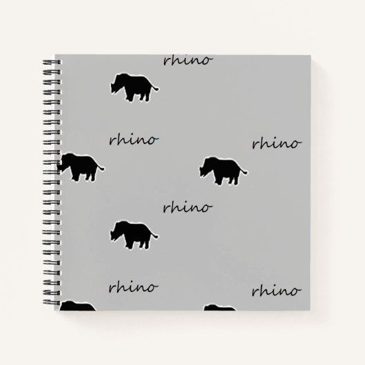 Het silhouetpatroon van de rinoceros notitieboek (Voorkant)