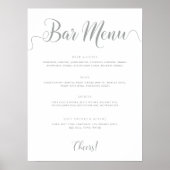 Het Silver Bar Menu Wedding Drinken Menu Poster (Voorkant)