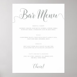 Het Silver Bar Menu Wedding Drinken Menu Poster