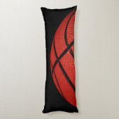 Het sinaasappel en de zwarte van het basketbal lichaamskussen (Achterkant (Verticaal))