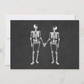 Het Sinaasappel van het Skelet van Halloween van Bedankkaart (Achterkant)