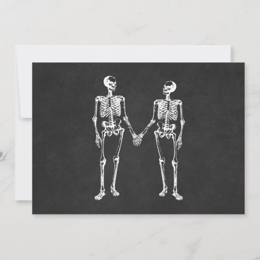 Het Sinaasappel van het Skelet van Halloween van Bedankkaart (Achterkant)