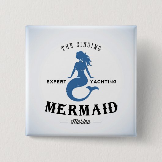 Het Singing Mermaid Poster Vierkante Button 5,1 Cm (Voorkant)
