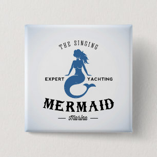 Het Singing Mermaid Poster Vierkante Button 5,1 Cm