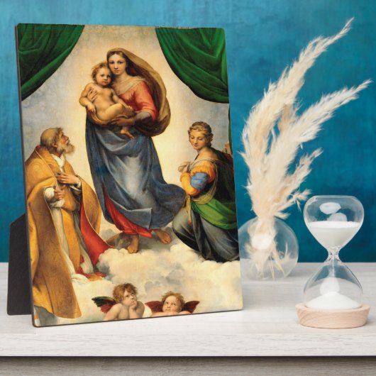Het sistine Madonna schilderen door Raphael Fotoplaat (Zijkant)