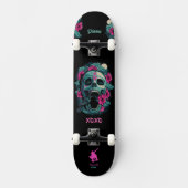 Het skateboard "Originally Girl" met Skull (Voorkant)
