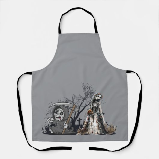 Het skelet en de lijkbrug. schort (Voorkant)
