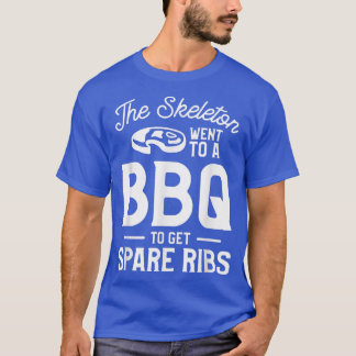Het skelet ging naar een BBQ om de reserveribben t T-shirt