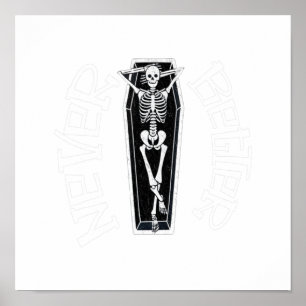 Het skelet van de schedel zit nooit beter in de ko poster