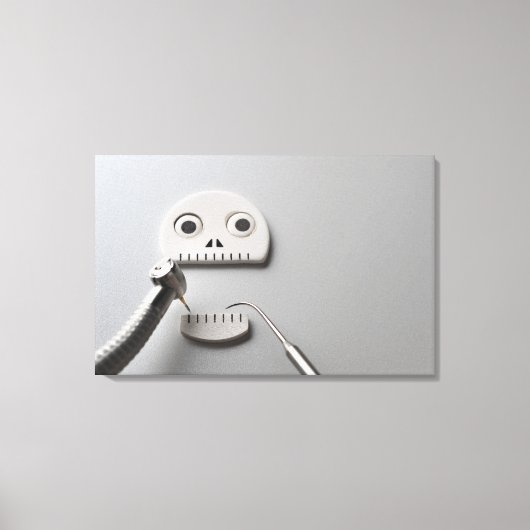 Het skelet waarvoor een tandheelkundige behandelin canvas afdruk (Voorkant)