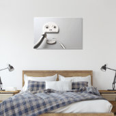 Het skelet waarvoor een tandheelkundige behandelin canvas afdruk (Insitu (Slaapkamer))