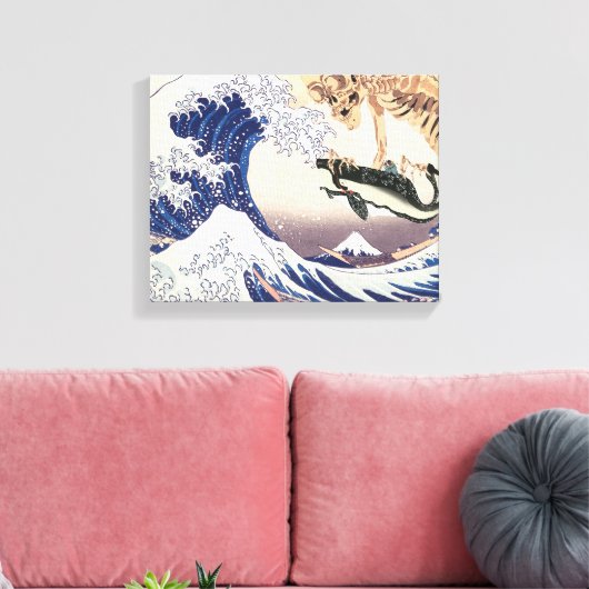 Het skeletspatroon in de Grote Golf Canvas Afdruk (Insitu (Woonkamer))