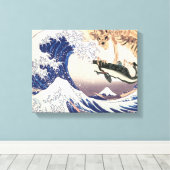 Het skeletspatroon in de Grote Golf Canvas Afdruk (Insitu (Houten vloer))