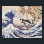 Het skeletspatroon in de Grote Golf Puzzel<br><div class="desc">Unieke collages van The Great Wave door Katsushika Hokusai (1760-1849) en The Skeleton Specter by Utagawa Kuniyoshi (1798-1861).</div>