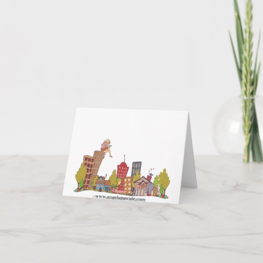 Het ski?en Flamingo Notecard Kaart (Achterkant)