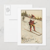 Het Ski?en van GreetingSanta van Kerstmis Feestdagenkaart (Voorkant / Achterkant)
