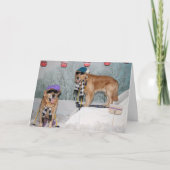 Het Ski?en van het golden retriever Verjaardag Kaart (Voorkant)