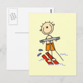 Het Ski?en van het Water van het Cijfer van de Briefkaart (Voorkant / Achterkant)